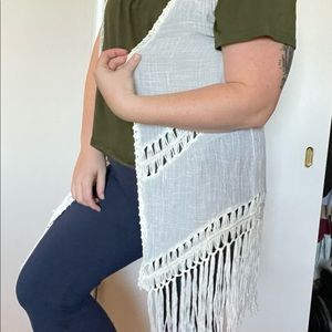 Boho fringe kimono vest - size L